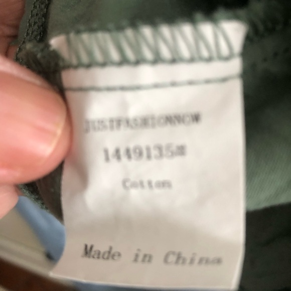 Just Fashions Now Green Peplum Blouse with Buttoned Details- l- 20” pit to pit - Picture 5 of 10